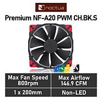 Noctua Premium NF-A20 chromax.black.swap 200mm NF-A20 PWM CH.BK.S Case Fan by noctua at Rebel Tech