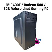 Refurbished i5-9400F/8GB DDR4/256GB/Radeon 540/W11 CLONE I5-9400F Gaming PC  by refurbished at Rebel Tech