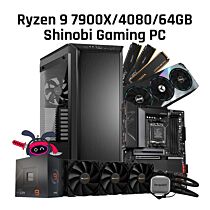 Be Quiet! Ryzen 9 7900X/4080/64GB/2TB BQ-R9 7900x-GMG PC BUILD Shinobi Gaming PC by bequiet at Rebel Tech