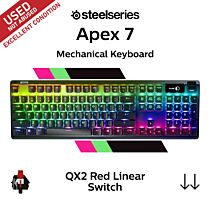 SteelSeries Apex 7 SteelSeries QX2 Red 64636-USED-E Full Size Mechanical Keyboard by steelseries at Rebel Tech
