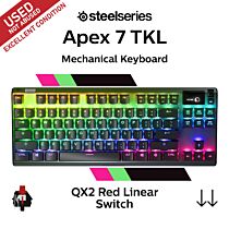 SteelSeries Apex 7 TKL SteelSeries QX2 Red 64646-USED-E TKL Size Mechanical Keyboard by steelseries at Rebel Tech
