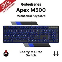 SteelSeries Apex M500 SteelSeries Hybrid Blue 64490-USED-F Full Size Mechanical Keyboard by steelseries at Rebel Tech