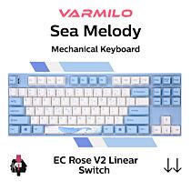 Varmilo MA87 V2 Sea Melody EC Rose V2 A33A038B0A3A01A033 TKL Size Mechanical Keyboard by varmilo at Rebel Tech