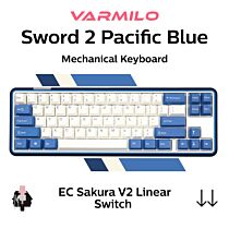 Varmilo Sword 2-68 Pacific Blue EC Sakura V2 A07A017A9A3A01A019 SF Size Mechanical Keyboard by varmilo at Rebel Tech