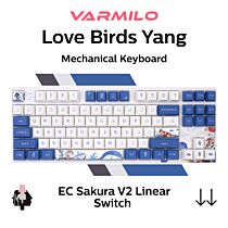 Varmilo MA87 V2 Love Birds Yang EC Sakura V2 A33A002A9A3A01A003 TKL Size Mechanical Keyboard by varmilo at Rebel Tech