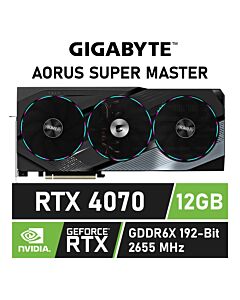 GIGABYTE AORUS GeForce RTX 4070 SUPER MASTER 12GB GV-N407SAORUS M-12GD Graphics Card by gigabyte at Rebel Tech
