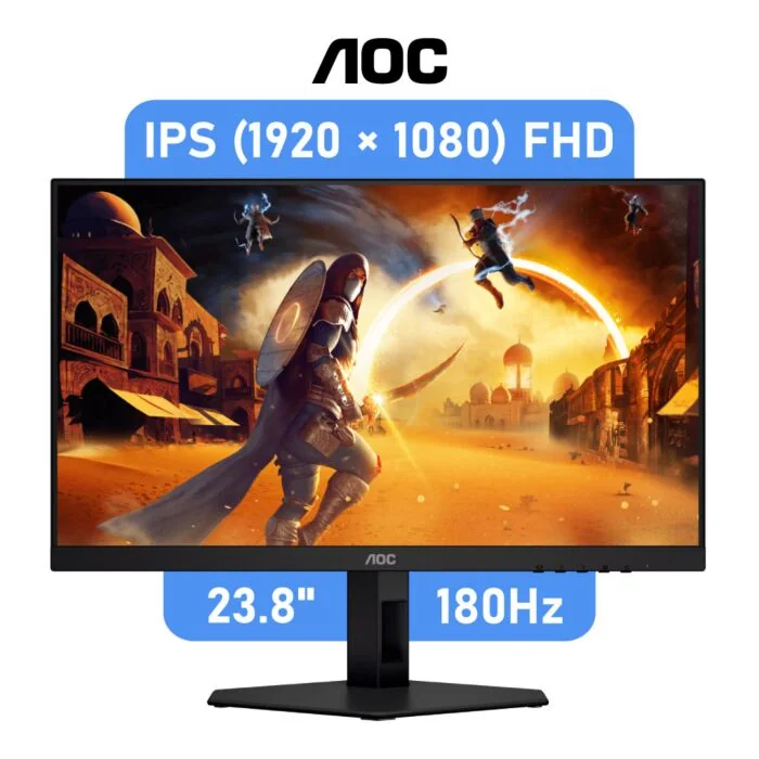 AOC Gaming 23.8" FHD 180Hz IPS 24G4E Flat Gaming Monitor by aoc at Rebel Tech