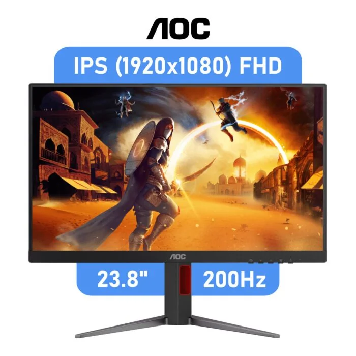 AOC Gaming 23.8" FHD 200Hz IPS 24G4H Flat Gaming Monitor by aoc at Rebel Tech