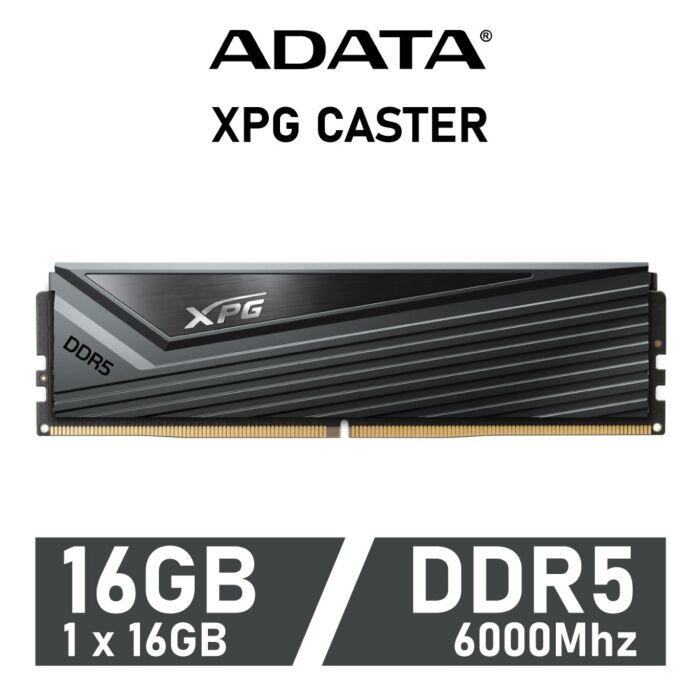 ADATA XPG CASTER 16GB DDR5-6000 CL40 1.35v AX5U6000C4016G-CCAGY Desktop Memory by adata at Rebel Tech