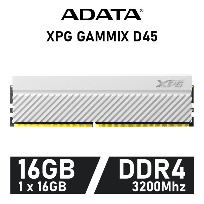 ADATA XPG GAMMIX D45 16GB DDR4-3200 CL16 1.35v AX4U320016G16A-CWHD45 Desktop Memory by adata at Rebel Tech