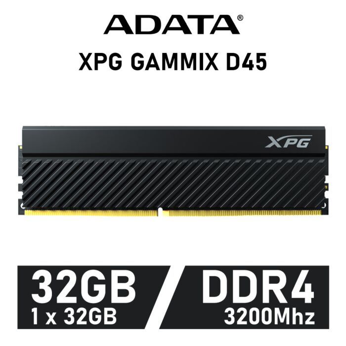 ADATA XPG GAMMIX D45 32GB DDR4-3200 CL16 1.35v AX4U320032G16A-CBKD45 Desktop Memory by adata at Rebel Tech