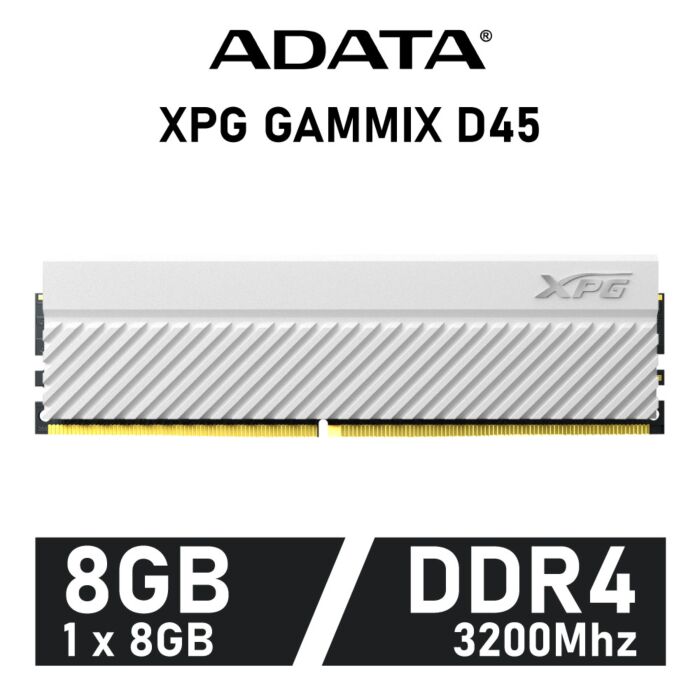 ADATA XPG GAMMIX D45 8GB DDR4-3200 CL16 1.35v AX4U32008G16A-CWHD45 Desktop Memory by adata at Rebel Tech