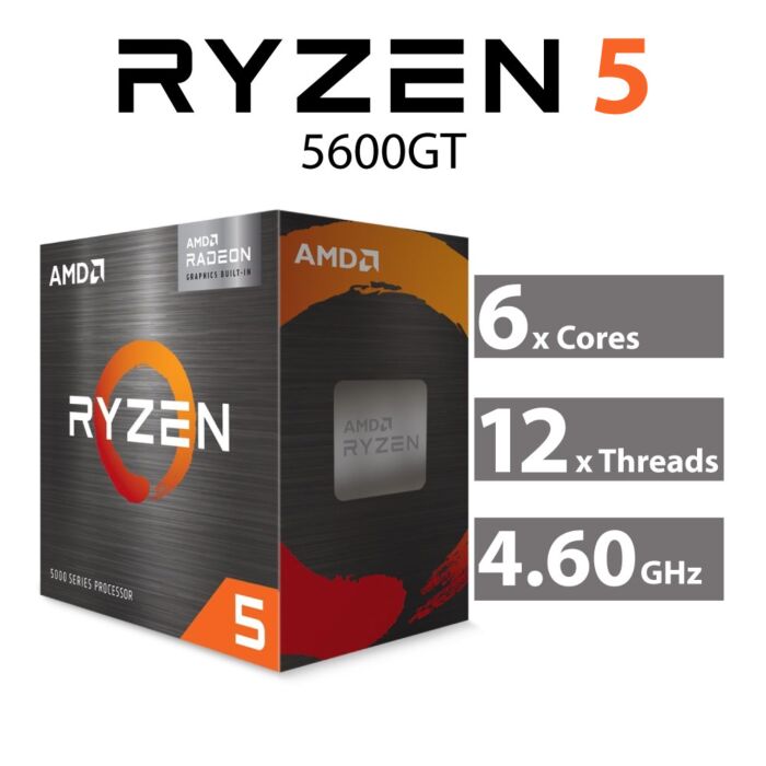 AMD Ryzen 5 5600GT Vermeer 6-Core 3.6GHz AM4 65W 100-100001488BOX Desktop Processor by amd at Rebel Tech