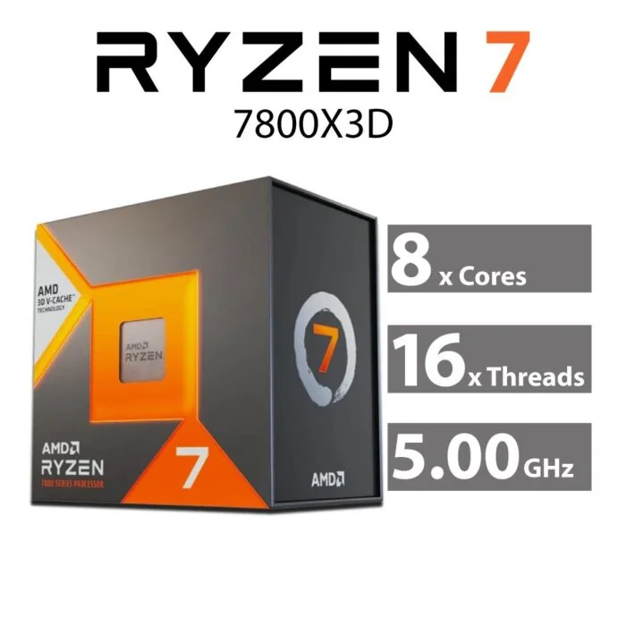 NEW AMD Ryzen 7 7800X3D 8-Core 16-Thread 120W AMD Radeon Graphics Desktop  Processor 100-100000910WOF Socket AM5 Without Cooler