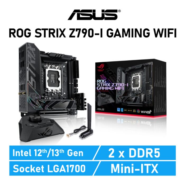 ASUS ROG STRIX Z790-I GAMING WIFI LGA1700 Intel Z790 Mini-ITX Intel Motherboard by asus at Rebel Tech