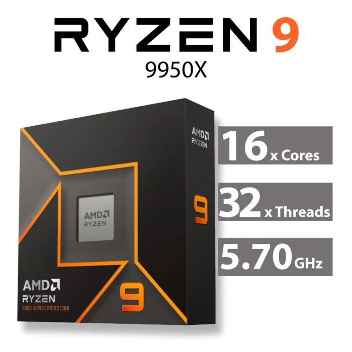 AMD RYZEN 9 9950X Granite Ridge 16-Core 4.3Ghz AM5 170W 100-100001277WOF Desktop Processor by amd at Rebel Tech