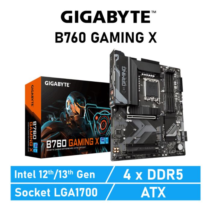 GIGABYTE B760 GAMING X LGA1700 Intel B760 ATX Intel Motherboard by gigabyte at Rebel Tech