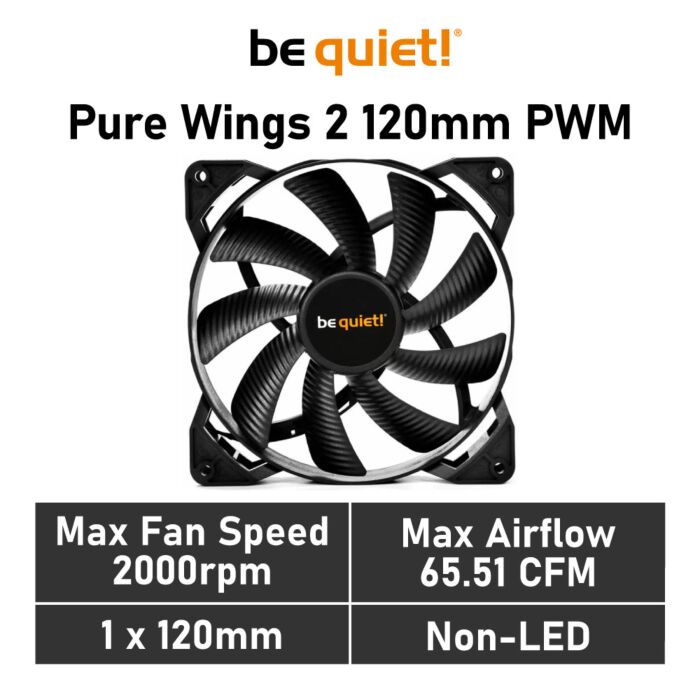 be quiet! Pure Wings 2 120mm PWM High-speed BL081 Case Fan by bequiet at Rebel Tech