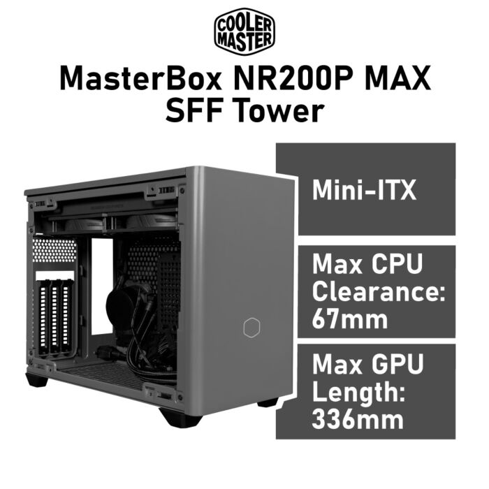 Cooler Master MasterBox NR200P MAX SFF Tower NR200P-MCNN85-SL0 Computer Case +850W PSU & 280mm Liquid Cooler by coolermaster at Rebel Tech