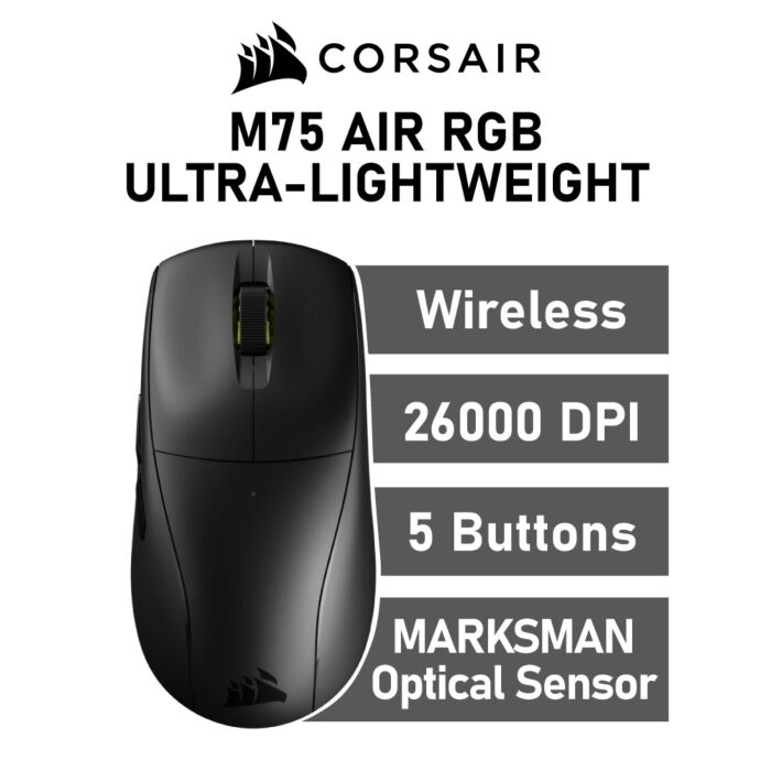 CORSAIR M75 AIR RGB Ultra-Lightweight Optical CH-9319411 Wireless Gaming Mouse by corsair at Rebel Tech