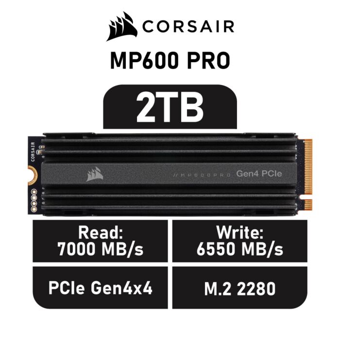 CORSAIR MP600 PRO 2TB PCIe Gen4x4 CSSD-F2000GBMP600PRO M.2 2280 Solid State Drive by corsair at Rebel Tech