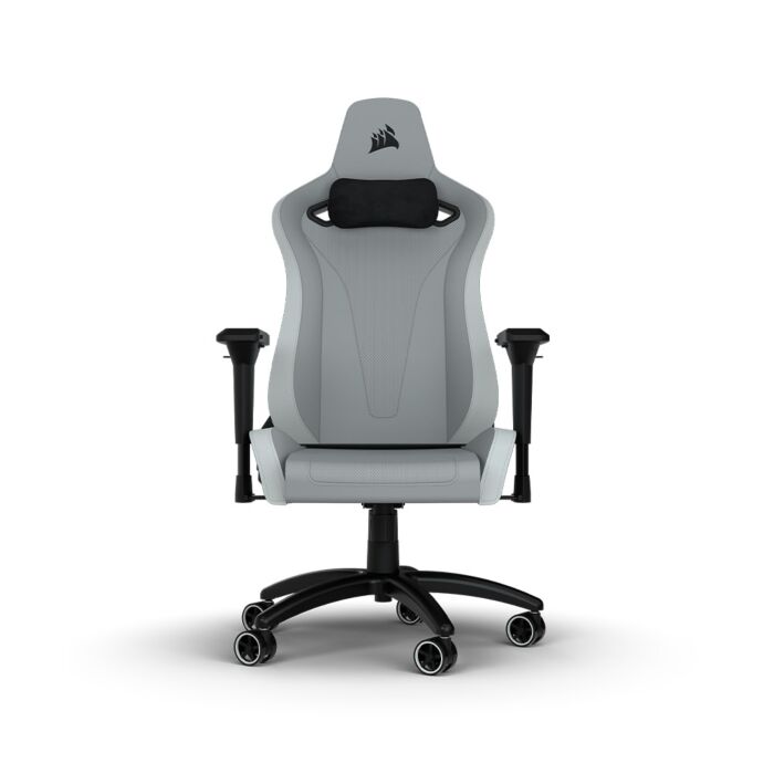 CORSAIR TC200 CF-9010045-WW Grey/White PU Leather Gaming Chair by corsair at Rebel Tech