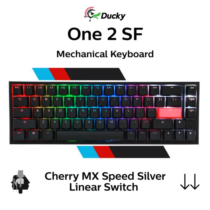 Ducky One 2 SF Cherry MX Speed Silver DKON1967ST-PUSPDAZT1 SF Size Mechanical Keyboard by ducky at Rebel Tech