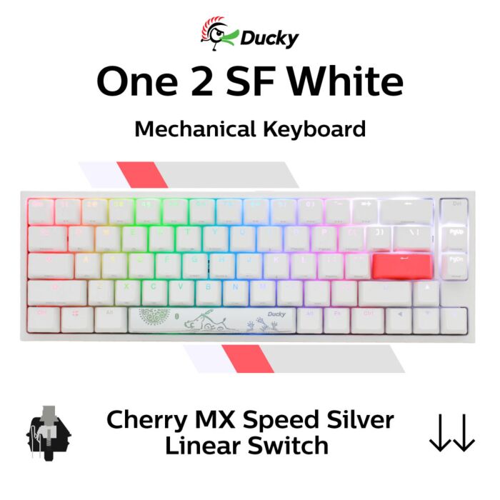 Ducky One 2 SF White Cherry MX Speed Silver DKON1967ST-PUSPDWWT1 SF Size Mechanical Keyboard by ducky at Rebel Tech
