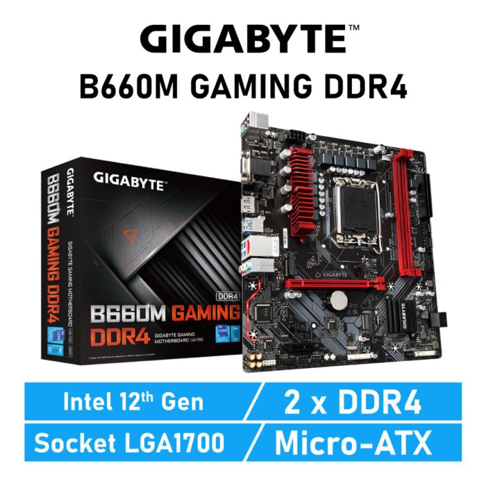 GIGABYTE B660M GAMING DDR4 LGA1700 Intel B660 Micro-ATX Intel Motherboard by gigabyte at Rebel Tech