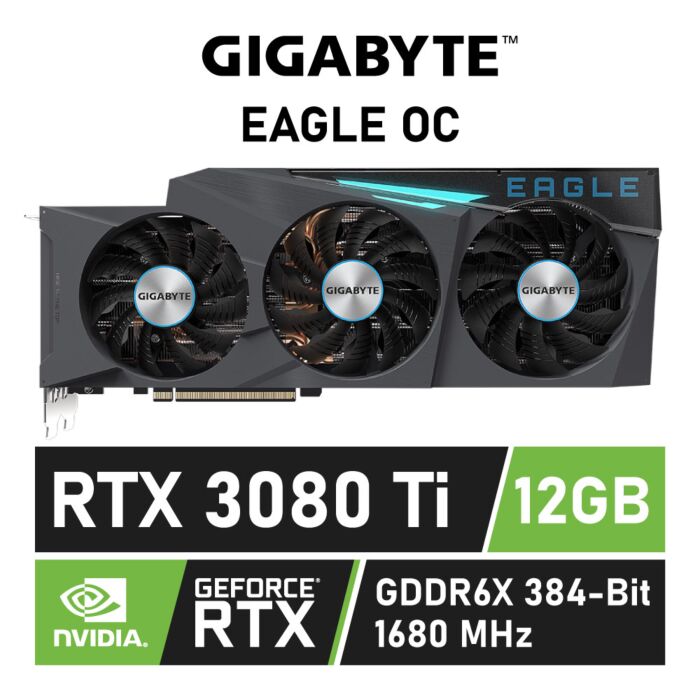 GIGABYTE GeForce RTX 3080 Ti EAGLE OC 12GB GDDR6X GV-N308TEAGLE OC-12GD Graphics Card by gigabyte at Rebel Tech