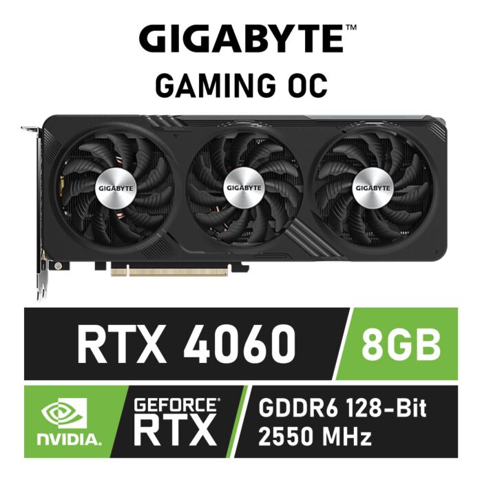 GIGABYTE GeForce RTX 4060 GAMING OC 8GB GDDR6 GV-N4060GAMING OC-8GD Graphics Card by gigabyte at Rebel Tech