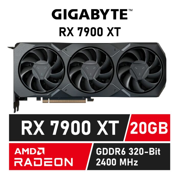GIGABYTE Radeon RX 7900 XT 20G GDDR6 GV-R79XT-20GC-B Graphics Card by gigabyte at Rebel Tech