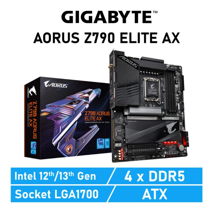 GIGABYTE Z790 AORUS ELITE AX LGA1700 Intel Z790 ATX Intel Motherboard by gigabyte at Rebel Tech