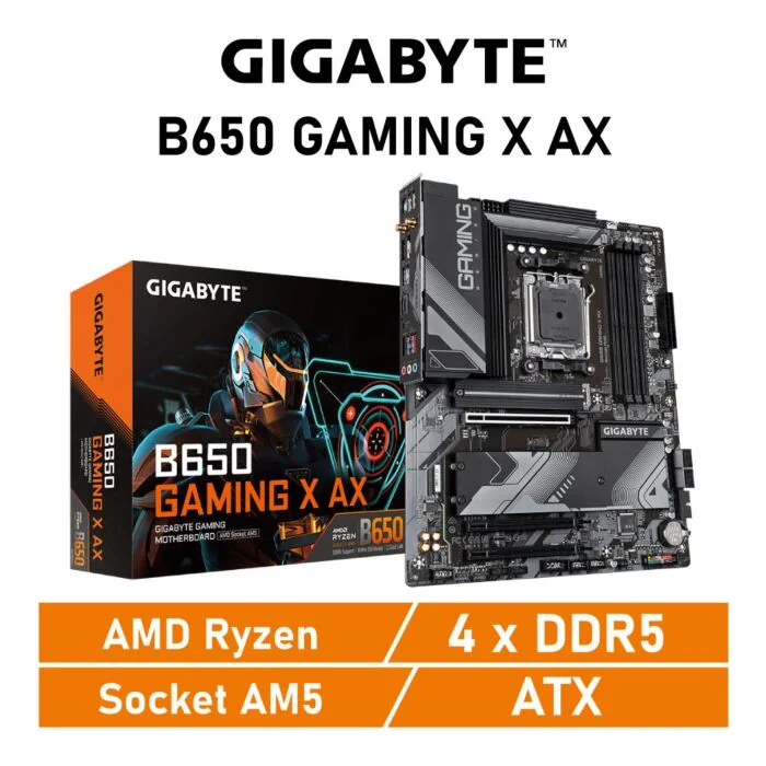 GIGABYTE B650 GAMING X AX AM5 AMD B650 ATX AMD Motherboard by gigabyte at Rebel Tech