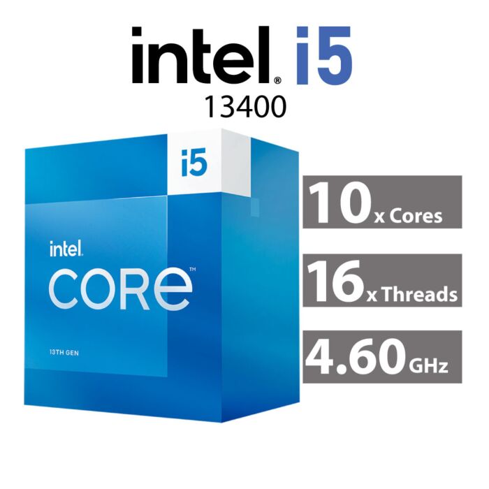 Intel Core i5-13400 Raptor Lake 10-Core 2.50GHz LGA1700 65W BX8071513400 Desktop Processor by intel at Rebel Tech