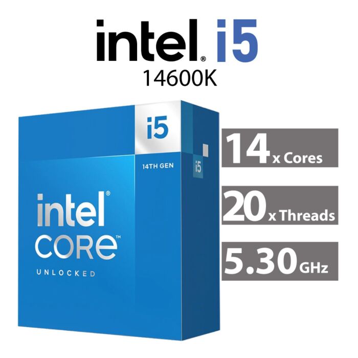 Intel Core i5-14600K Raptor Lake 14-Core 3.50GHz LGA1700 125W BX8071514600K Desktop Processor by intel at Rebel Tech