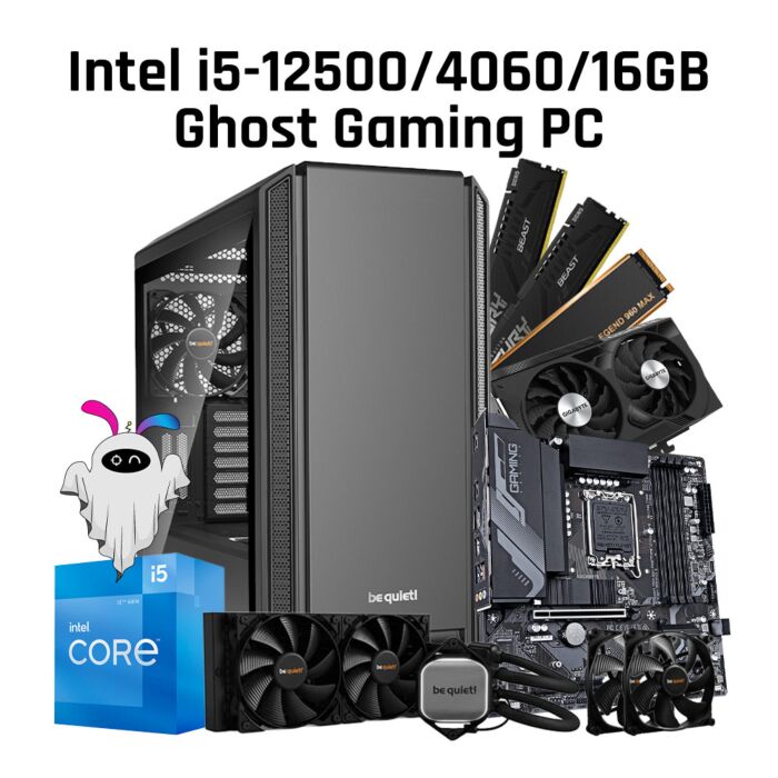 Be Quiet! Intel i5-12500/4060/16GB BQ-I5 12500-GMG PC BUILD Ghost Gaming PC  by bequiet at Rebel Tech
