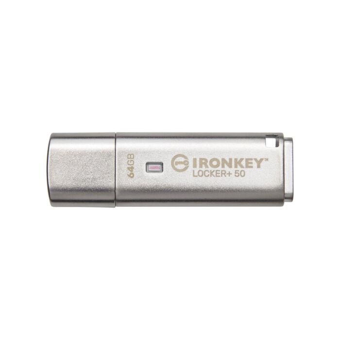 Kingston IronKey Locker+ 50 64GB USB-A IKLP50/64GB Flash Drive by kingston at Rebel Tech