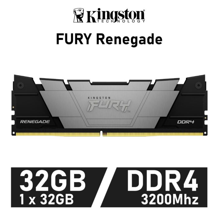 Kingston FURY Renegade 32GB DDR4-3200 CL16 1.35v KF432C16RB/32 Desktop Memory by kingston at Rebel Tech