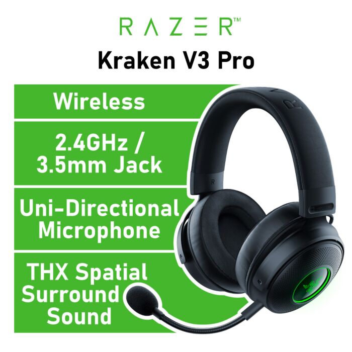 Razer Kraken V3 Pro RZ04-03460100-R3M1 Wireless Gaming Headset by razer at Rebel Tech