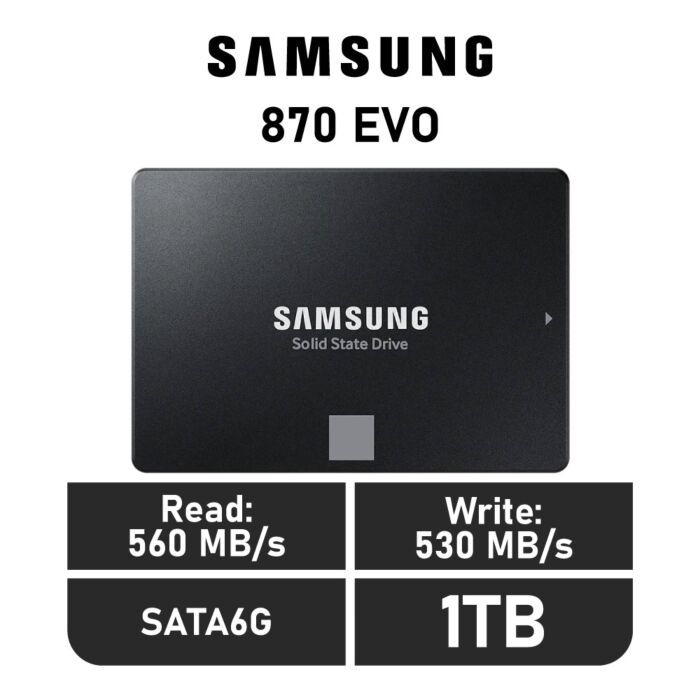 Samsung 870 EVO 1TB SATA6G MZ-77E1T0BW 2.5" Solid State Drive by samsung at Rebel Tech