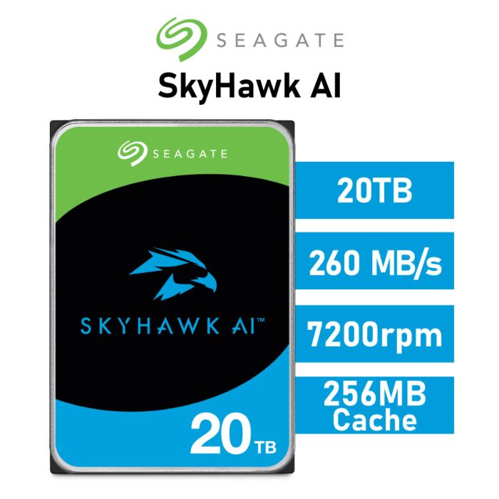 Seagate SkyHawk AI 20TB SATA6G ST20000VE002 3.5" Hard Disk Drive by seagate at Rebel Tech