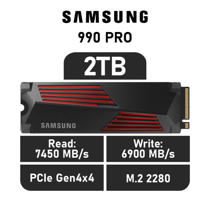 Samsung 990 PRO 2TB PCIe Gen4x4 MZ-V9P2T0CW M.2 2280 Solid State Drive by samsung at Rebel Tech