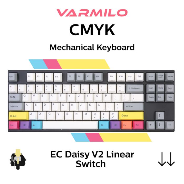 Varmilo MA87 V2 CMYK EC Daisy V2 A33A024A8A3A01A007 TKL Size Mechanical Keyboard by varmilo at Rebel Tech