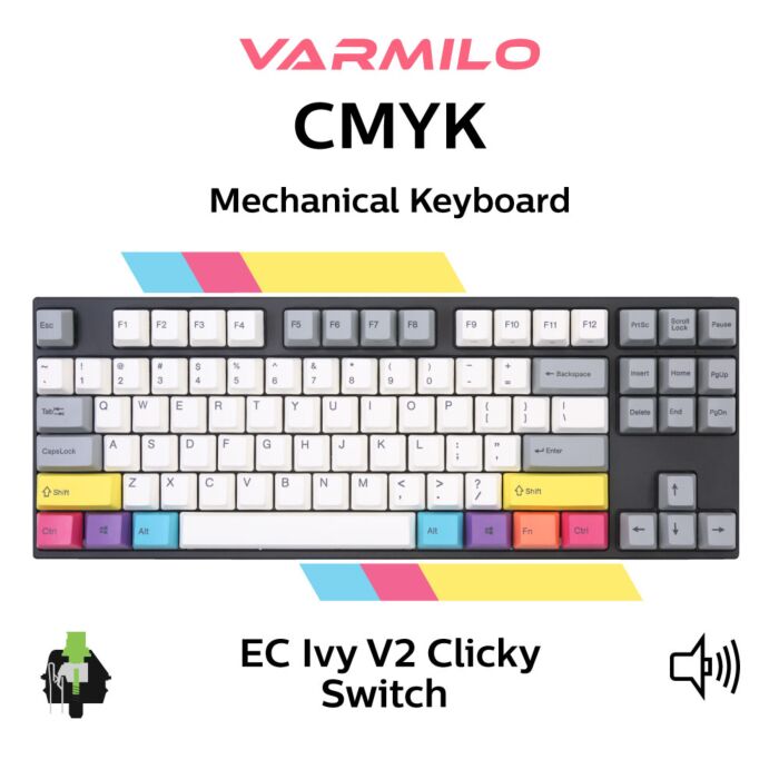 Varmilo MA87 V2 CMYK EC Ivy V2 A33A024B1A3A01A007 TKL Size Mechanical Keyboard by varmilo at Rebel Tech
