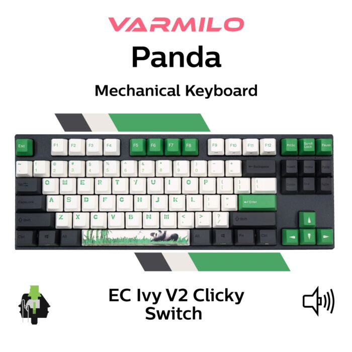 Varmilo MA87 V2 Panda R2 EC Ivy V2 A33A029B1A3A01A026 TKL Size Mechanical Keyboard by varmilo at Rebel Tech