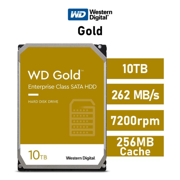 Western Digital Gold 10TB SATA6G WD102KRYZ 3.5" Hard Disk Drive by westerndigital at Rebel Tech