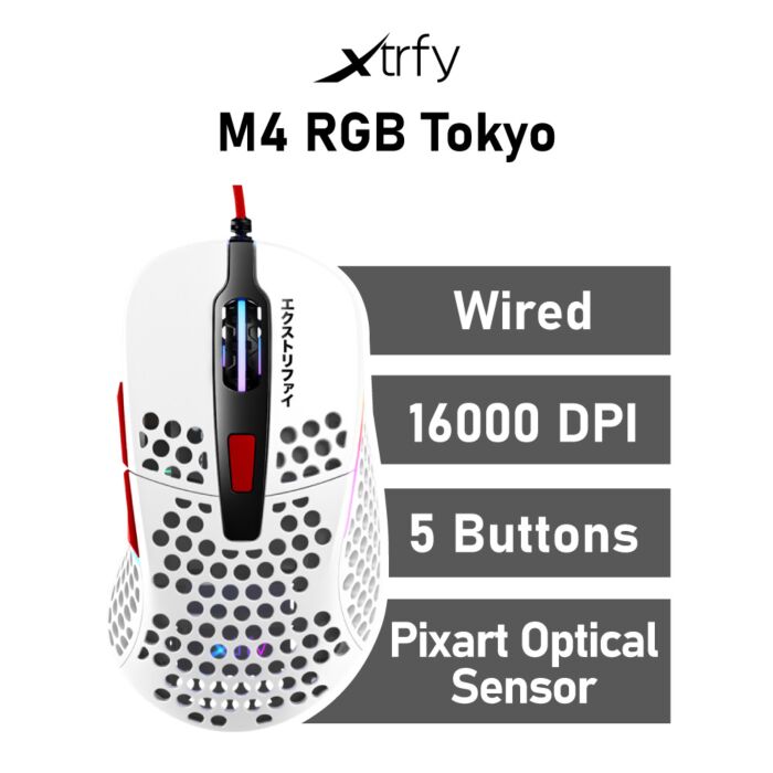 Xtrfy M4 RGB Tokyo Optical XG-M4-RGB-TOKYO Wired Gaming Mouse by xtrfy at Rebel Tech