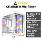 Antec C5 ARGB ATX DUAL C5-ARGB-W Mid-Tower White Computer Case by antec at Rebel Tech