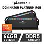 CORSAIR DOMINATOR PLATINUM RGB 64GB Kit DDR5-5600 CL40 1.25v CMT64GX5M2B5600Z40 Desktop Memory by corsair at Rebel Tech
